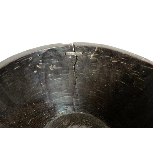 Vintage Nepal Rustic Wood Bowl For Sale - Image 4 of 5