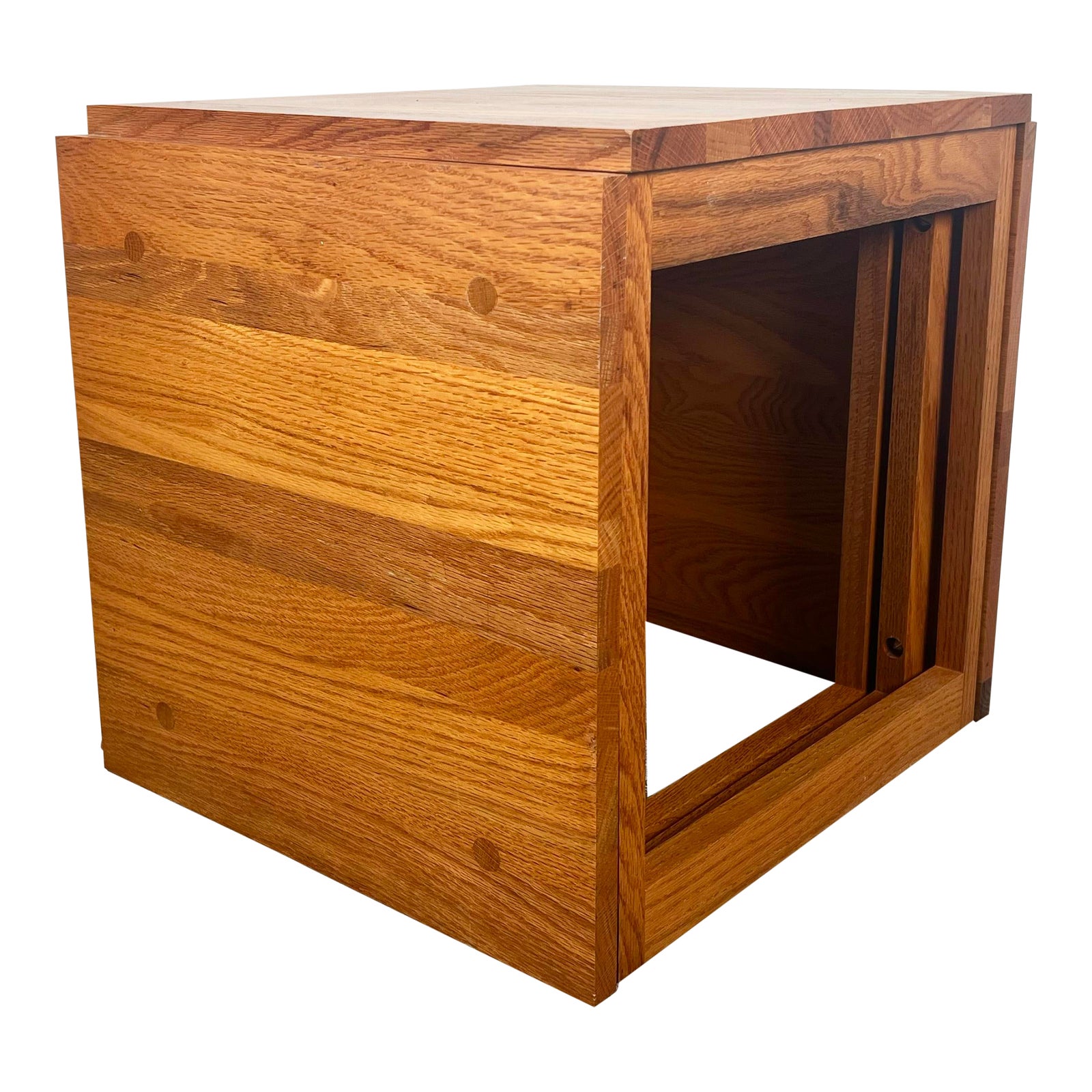 Vintage Studio Crafted Solid Oak Cube of Nesting Tables Chairish