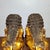 Pair of Large Vintage Gilt Bronze Guardian Lions – Seated Foo Dogs With Brocade Balls For Sale In Los Angeles - Image 6 of 9