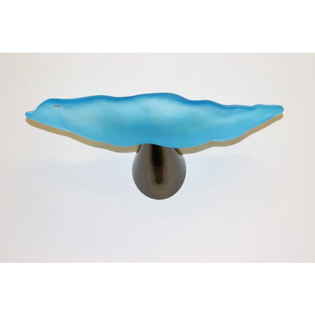 Mid-Century Modern Carlo Nason "Lithos" Aquamarine Murano Hand Cast Glass Wall Lamp, Mid-Century Modern For Sale - Image 3 of 13