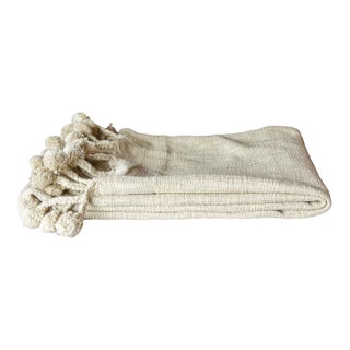 Sand Hand-Loomed Cotton Throw For Sale