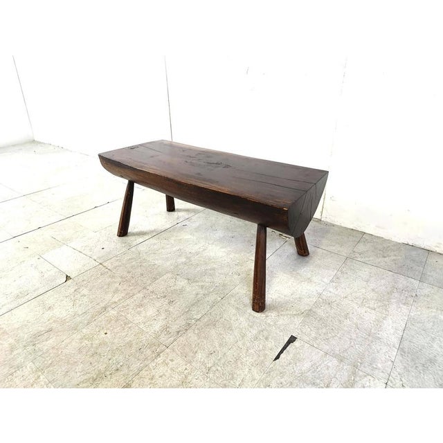 Brutalist Wooden Coffee Table, 1960s For Sale - Image 11 of 15