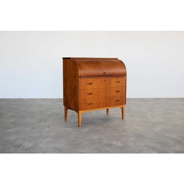 Brown Vintage Swedish Secretary Cabinet from SMI, 1960s For Sale - Image 8 of 8