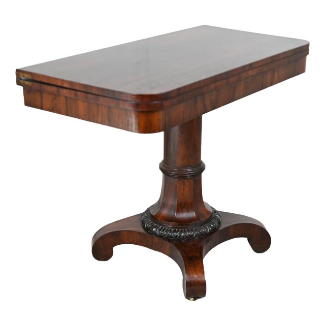 Victorian Mahogany Pedestal Card Table, 1850 For Sale