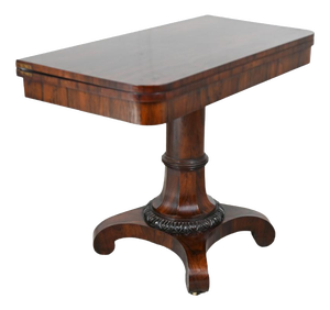 Victorian Mahogany Pedestal Card Table, 1850