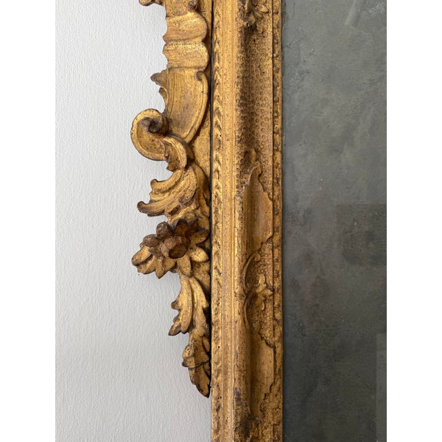 Antique Venetian Gilded Wood Mirror, 1700 For Sale - Image 6 of 14