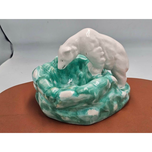 1950s Art Deco Porcelain Plate Bear by Ditmar Urbach, Czechoslovakia, 1930s For Sale - Image 5 of 8