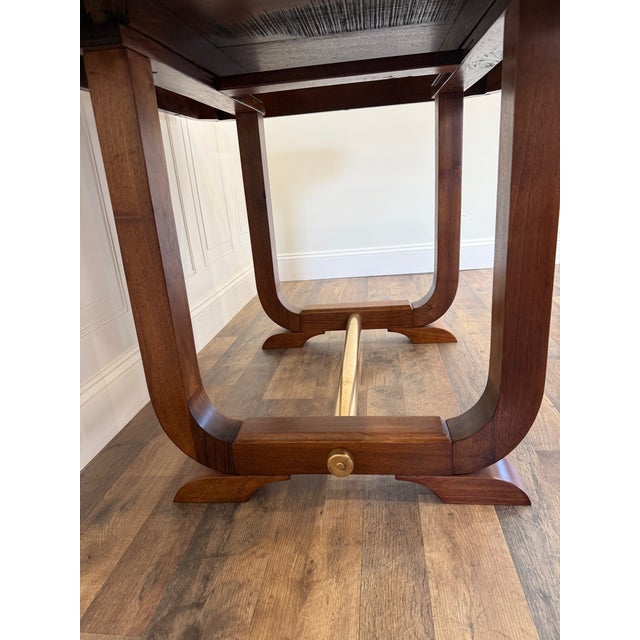 Wood French Art Deco Solid Walnut Dining Table, Circa 1930's For Sale - Image 7 of 17