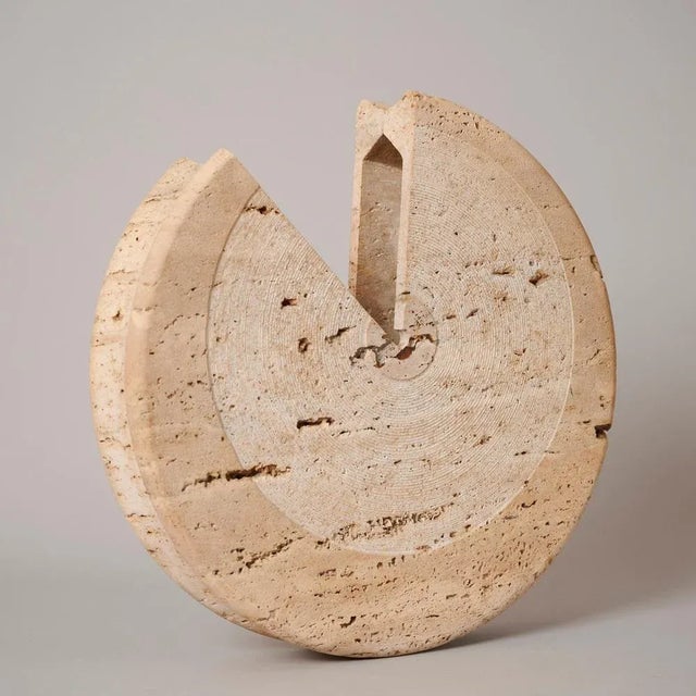 Geometric Travertine Sculpture, 1970s For Sale - Image 3 of 9