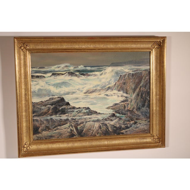Impressionist Coastal Seascape Painting by Paul Lauritz (1889-1975) For Sale - Image 3 of 11