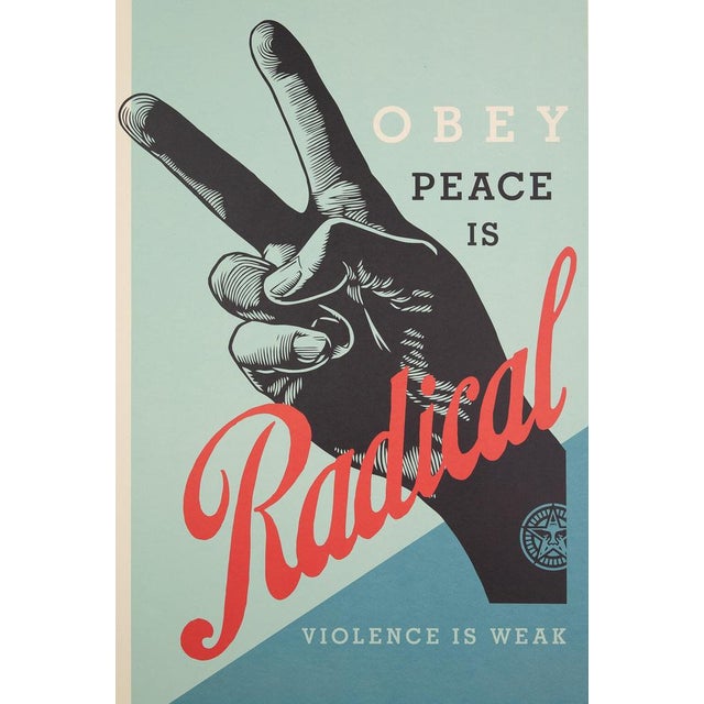 Shepard Fairey, aka Obey Giant (1970) Radical Peace Original color lithograph Signed and dated in pencil On wove paper, 61...