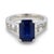 Contemporary Vintage Gia 4.66 Carat Ceylon Sapphire Diamond Platinum Ring, Size 7 For Sale - Image 3 of 7