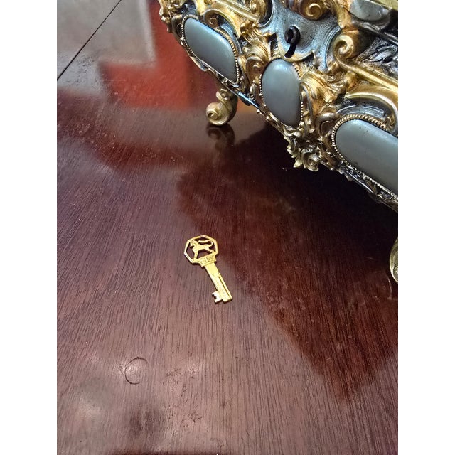 Silver Late 19th Century Antique Christofle Style Bronze Figural Jewel Box Casket For Sale - Image 8 of 11