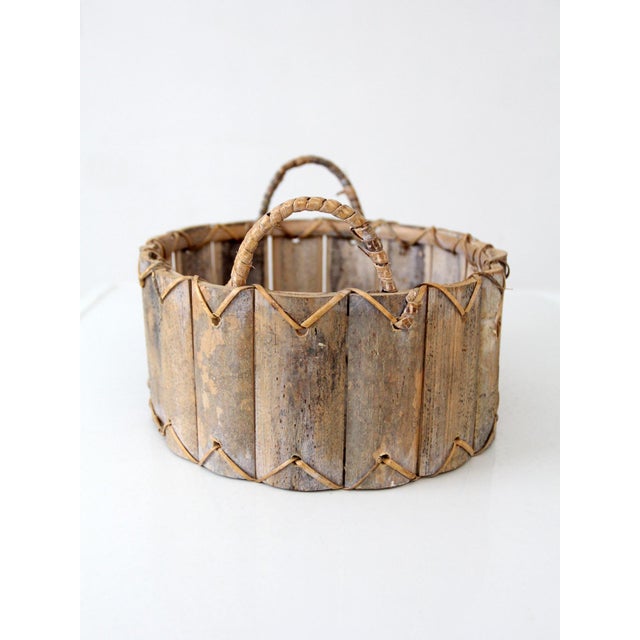 Beige Vintage Bentwood Gathering Basket For Sale - Image 8 of 10