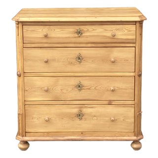 1910s Pine Chest of Four Drawers, France For Sale