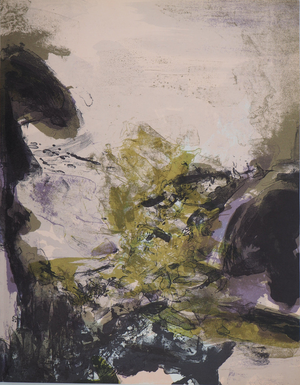 Zao Wou-Ki, Paysage de montagne abstrait, Lithograph