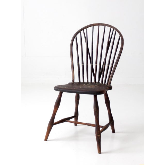 Late 19th Century Antique 19th Century Brace Back Windsor Chair For Sale - Image 5 of 17