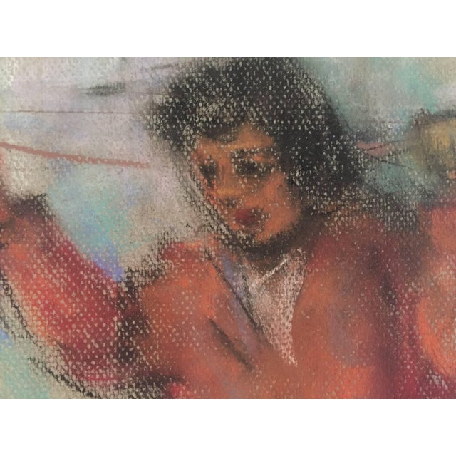 Modern Jacques (Jakub) Zucker, Pastel Drawing Polish Ecole D'Paris WPA Female Equestrienne For Sale - Image 3 of 5