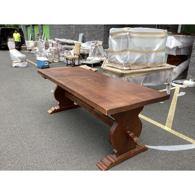 French Solid-Plank Oak Farmhouse Table For Sale In New York - Image 6 of 7