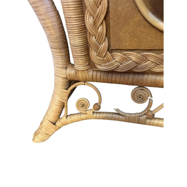 Parisian-Chic Madeleine Castaing-Style Wicker and Rattan Chest For Sale - Image 14 of 15