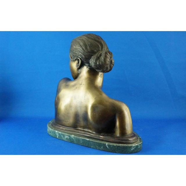 Metal Vincenzo Gemito, Bust Sculpture of Nude Woman, 20th Century, Gilded Bronze For Sale - Image 7 of 18
