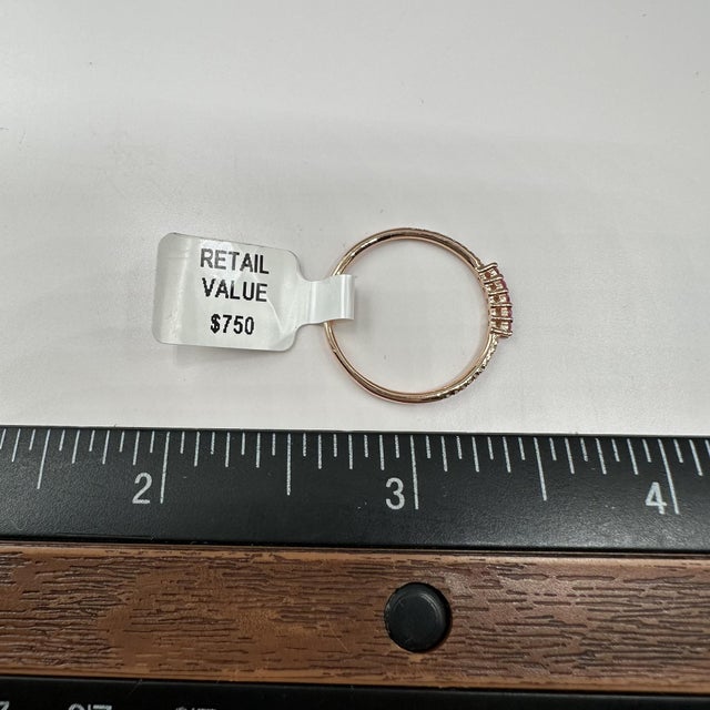 Early 21st Century Ruby and Diamond Stackable Band in 14kt Rose Gold - Size 6.5, New For Sale - Image 5 of 5