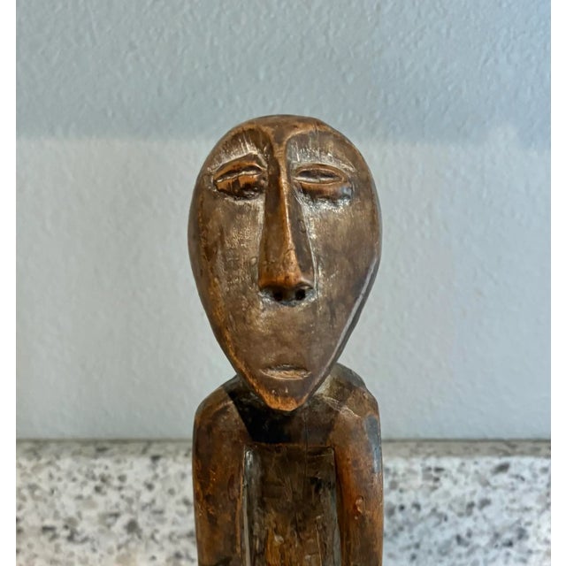 Tribal Vintage Hand Carved Wood African Male Lega Figure From the Democratic Republic, 11” For Sale - Image 3 of 10