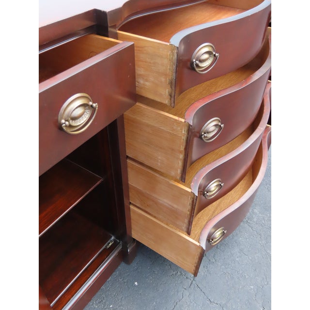 Brown Drexel 1940s Mahogany Long Credenza Sideboard Media Console 6626 For Sale - Image 8 of 18