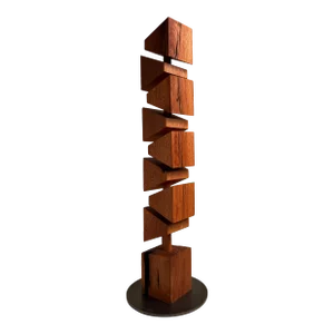 Brian Welch, Wedged Formation, Contemporary Red Oak Sculpture