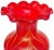 Murano Murano Venetian Vintage Red Yellow Pulled Feather Gold Leaf Italian Art Glass Ruffle Rim Flower Vase For Sale - Image 4 of 10