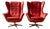 Scandinavian Modern High-Back Swivel Lounge Chairs in Leather & Aluminum from UP Závody Rousínov, Czechoslovakia, 1960s, Set of 2 For Sale
