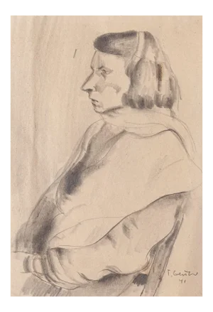 Portrait - Original Pencil Drawing by T. Gertner - 1941 1941