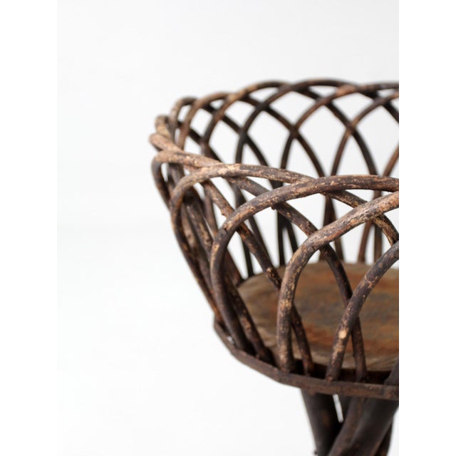 American Antique Adirondack Twig Plant Stand For Sale - Image 3 of 18