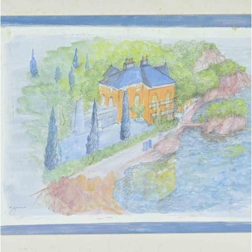 Pencil and watercolor on paper mounted on cardboard realized by Giovanni Gromo. Hand signed. Very good condition. Includes...