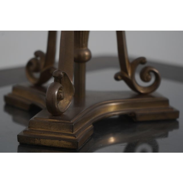 1980s Pair of Brass & Glass Lidded Vase Candle Holder Epergne For Sale In Philadelphia - Image 6 of 12