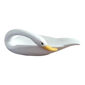 Modern Ceramic White Swan Bowl or Breadbasket