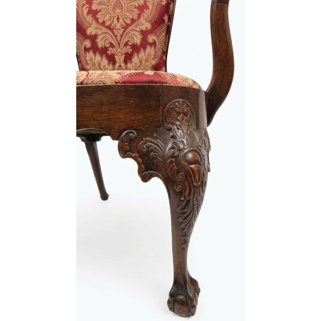 Early 19th Century Mahogany Armchair With Cabriole Ball-and-Claw Feet Eagle Head Terminals For Sale In Los Angeles - Image 6 of 7