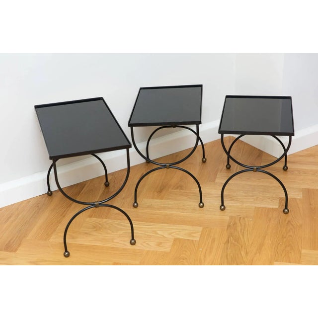 Mid-Century Modern French Nesting Tables, 1950s, Set of 3 For Sale - Image 3 of 9