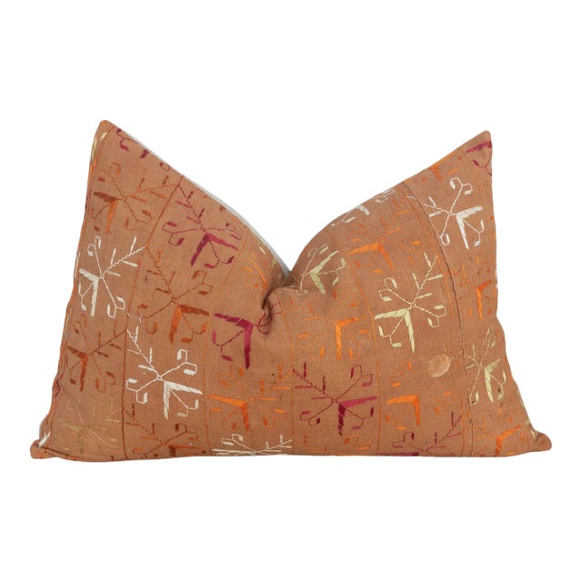 Sahi Antique Indian Folk Lumbar Pillow For Sale