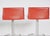 Set of Four Frag Bottega Italian Red Leather Adjustable Swivel Bar Stools For Sale In Los Angeles - Image 6 of 12