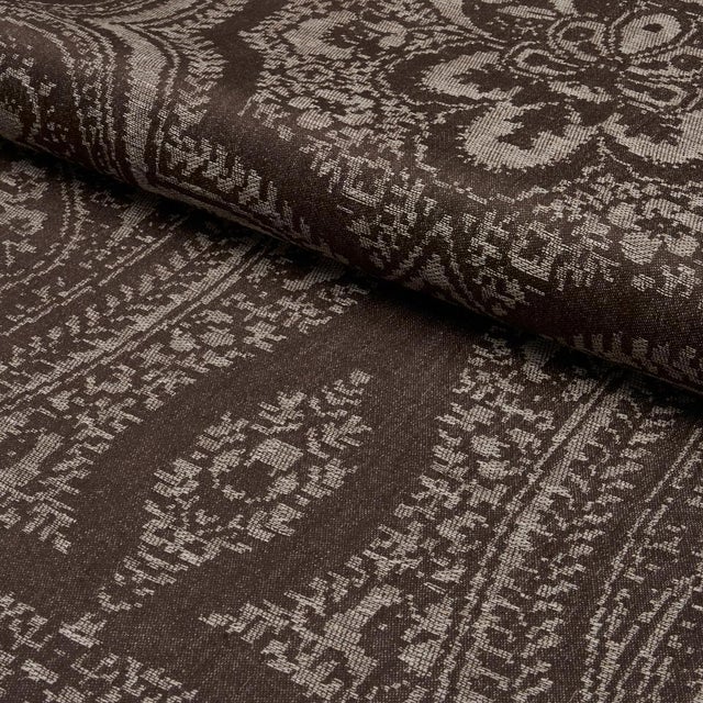 Schumacher Sample - Schumacher Amara Paisley Fabric In Mocha For Sale - Image 4 of 6
