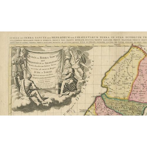 Sanson & Schenk Biblical Map of the Twelve Tribes of Israel, 1700 For Sale - Image 3 of 11