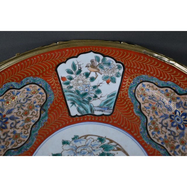 Large Imari Porcelain Bowl with Bronze Mount, Japan, Late 19th Century For Sale - Image 9 of 18