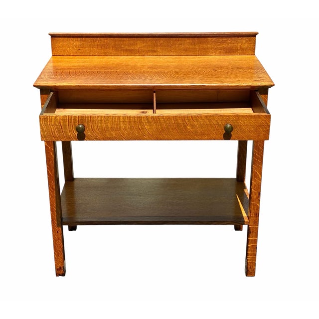 Bay Colony Antiques is proud to offer this fantastic early 20th-century Antique Arts & Crafts / Mission oak server....