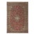 1940s Red Rust Floral Medallion Antique Kashan Mohtasham Knotted Wool Carpet Rug For Sale
