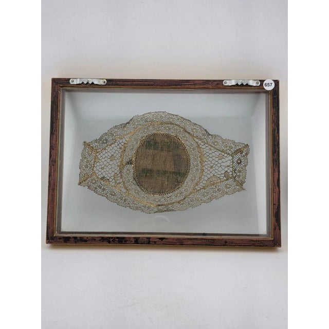 Ultra Rare Antique 1820s Lace Mounted Portrait Watercolor on Ivory Georgian Art For Sale - Image 4 of 12