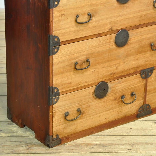 Brown Japanese Tansu Chest of Drawers, 1870 For Sale - Image 8 of 14