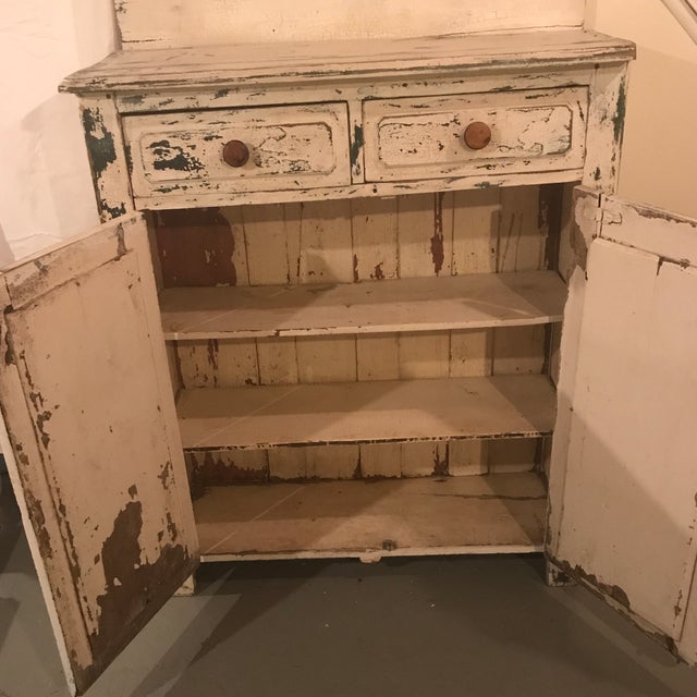 Primitive Farmhouse Two Door Pine Jelly Cupboard Cabinet From