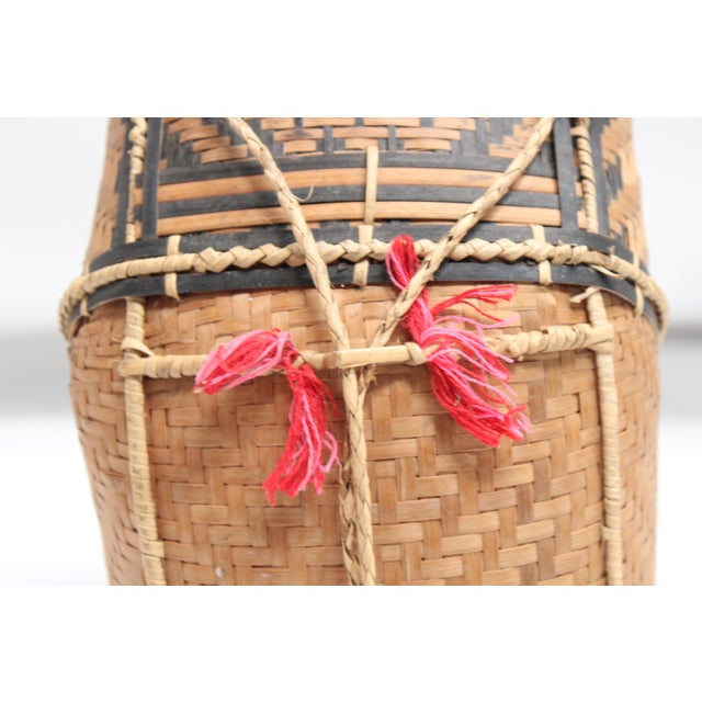 Camel Wicker Woven Basket B For Sale - Image 8 of 11