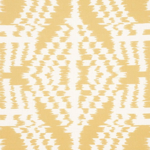 Schumacher SAMPLE - Schumacher Asaka Ikat Fabric In Buttercup For Sale - Image 4 of 4